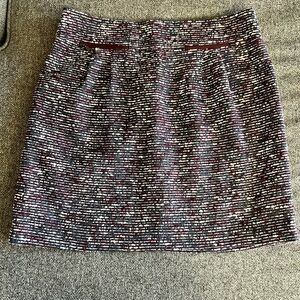 LOFT Black and White Tweed Mini Skirt